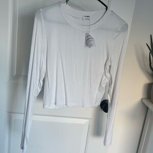 white ribbed long sleeve